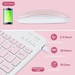 Chuwi Hi 10 Max 13" Uyumlu Kablosuz Bluetooth Şarjlı Klavye Mouse Seti - Pembe