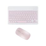 Chuwi Hi10 X Tablet 10.1" Uyumlu Kablosuz Bluetooth Şarj Edilebilir Klavye Mouse Seti - Pembe