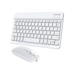 Chuwi Hi10 X Tablet 10.1" Uyumlu Kablosuz Bluetooth Şarjlı Klavye Şarjlı Mouse Seti - Beyaz