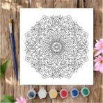 Chve Design 20X20 Tuval Boyama Seti Etkinlik Mandala Çiçek Boyama Seti