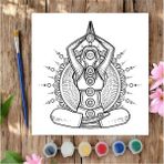 Chve Design 20X20 Tuval Boyama Seti Etkinlik Mandala Meditasyon ve Çakralar Boyama Seti