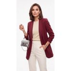 CHWAIN Kolları Büzgülü Ceket Astarlı ve Vatkalı - XL - Bordo