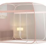 Cibinlik, Asılı Yatak Örtüsü, Katlanır Cibinlik Yatak Çadırı, Tamamen Kapalı Ağ Tabanlı Taşınabilir ve Katlanabilir Yatak Cibinliği (Pembe,120 x 200 cm)