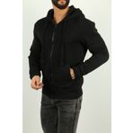 Ci&Ca Erkek Siyah Fermuarlı Kapüşonlu Sweatshirt