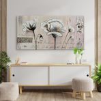 Çiçeğin Doğuşu Yağlı Boya Dokulu Tablo 60X90 Gümüş Çerçeveli