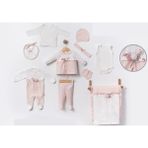 Çiçek Aksesuarlı Dantelli Kutusuz Hastane Çıkışı Bebe 10' Lu Set - Pembe