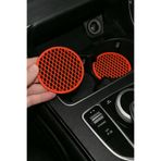 Çiçek Antalya Araç Bardaklık İçi Izgara Mat 6.8 cm Siyah Kırmızı Cup Holder Bardak Altlığı Sert Plastik 2 Adet
