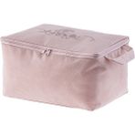 Çiçek Desen Baskılı Hurç - Pudra - 30X22X18 cm - 1 Adet - 30x22x18cm