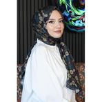 Çiçek Desen Koyu Yeşil Soft Pamuk Şal Çok Renkli9