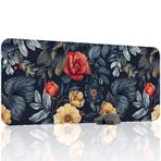 Çiçek Desenleri Oyuncu Gaming Mouse Pad Kauçuk Kaymaz Taban Mousepad (V5, 90x40 XXL)