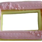 Çiçek Desenli Dikdörtgen Çerçeve Şeklinde Silikon Pasta ve Seker Hamuru Kalibi 23x15x2 cm