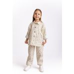 Çiçek Desenli Gabardin Kız Çocuk Ceket