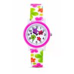 Çiçek Desenli Pembe Kız Çocuk Kol Saati Analog Saat St-304421