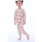 Çiçek Desenli Pembe Kız Çocuk Pijama Takımı