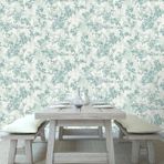Çiçek Desenli Trend Duvar Kağıdı | TROPICANO, 9914-3, Yeşil, Kağıt Taban, Vinil kaplı, Silinebilir yüzey / 1.06x15.6 m - 16.5 m², Yüksek Kalite