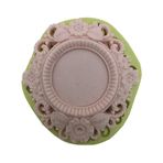 Çiçek Desenli Yuvarlak Tablo Şeklinde Silikon Pasta ve Seker Hamuru Kalibi 13x14,5x2,5 cm
