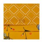 Çiçek DESENLI%100 Pamuk Nevresim Takımı, Koyu Sarı, Size (Nevresim: 240X220 cm / 2 Adet Yastık Kılıfı: 50X70 Cm/çarşaf: 260X280 Cm)