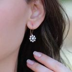 Çiçek Elmas Montür Rose Gold Gümüş Küpe