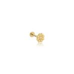 Çiçek Figürlü Altın Tragus Piercing