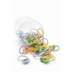 Çiçek Figürlü Renkli Saç Lastiği Seti, Twisted Rope Bantlı, Kız Çocukları için, Plastik Kavanozda