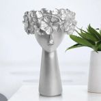 Çiçek Kız Saksı Büyük Boy, Silver