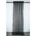 Çiçek Model 75x260 cm Siyah Renk Tek Kanat Pileli Fon Perde