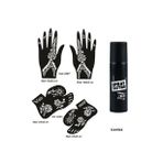 Çiçek Model El Ayak Geçici Dövme Seti Spray Tattoo Dark Siyah Renk