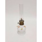 Çiçek Motifli Antika Opal Cam Gaz Lambası 033