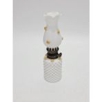 Çiçek Motifli Antika Opal Cam Gaz Lambası 035