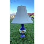 Çiçek Motifli Porselen Abajur 57 Cm