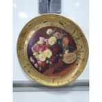 Çiçek Sepeti desenli 24K ALTIN DEPOS Özel dekorasyon Tabak T. LIMOGES MADE IN ITALY