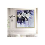 Çiçek Soyut El Yapımı Yağlı Boya Tablo 85x86cm