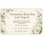 Çiçek Tasarımlı Yorum Kartı 100 Adet | Paket Içi Teşekkür Kartı | 8x5 cm - Yeşil