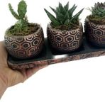 Çiçek Trio Bronz Dekoratif Saksı