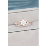 Çiçek Vintage Model 14 K Rose Altın Kaplama Ayarlanabilir Kadın Yüzük (Rose)