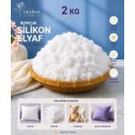 ÇİÇEKCE HOME Çiçekce Home Boncuk Silikon Elyaf 2 kg 50 x 70 cm Orta Yumuşak Beyaz Renkli Yastık Dolgu Malzemesi