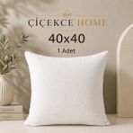ÇİÇEKCE HOME Çiçekce Home Kırlent iç Yastığı 1.kalite boncuk silikon elyaf dolgulu 40X40 1 Adet 250 gram - 40 x 40 cm - Beyaz