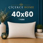 ÇİÇEKCE HOME Çiçekce Home kırlent iç yastık boncuk silikon elyaf dolgulu 40x60 cm 1 adet 400 gram - 40 x 60 cm - Beyaz