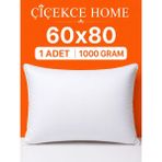 ÇİÇEKCE HOME Çiçekce Home Yastık Boncuk Silikon Elyaf Dolgulu 1.kalite 60X80 1 Adet 1000 Gram - 60 x 80 cm - Beyaz