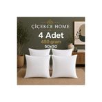 Çiçekce Home evinize renk katar Kırlent iç yastık 50x50 cm 1.sinif boncuk elyaf dolgulu 450 Gr 4 adet