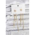 Çiçekli Gold Pirinç Kadın Küpe