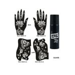 Çiçekli Modeller El Ayak Geçici Dövme Seti Spray Tattoo Dark Siyah Renk