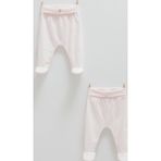 ÇİÇEKLİ ÖN DÜĞME İKİLİ PANTOLON Pembe