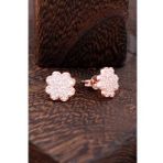 Çiçekli Rose Gümüş Küpe 2375