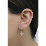 Çiçekli Rose Gümüş Küpe 5089