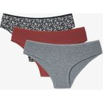 Çiçekli Silhouette 3'lü Normal Bel Hipster Külot - XL - Renkli