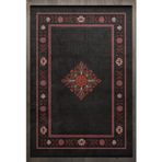 Çiçekli Siyah Pamuk Dikdörtgen Pamuk Makinada Yıkanabilir Kaymaz Taban Dijital Makine Baskı Salon Halı-I-F_Anatolian-6004-160x250