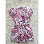 Çiçekli Şortlu Tulum - Pembe - 2 Yaş