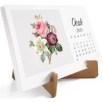 Çiçekli Takvim, 2026 Masa Takvimi, Çiçek Fotoğraflı Takvim - 10x15 cm - Renk