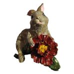 ÇİÇEKLİ TAVŞAN, 16 cm, El Boyaması Biblo, Dekoratif El Sanatları, ev & ofis özgün süs dekor ürünü